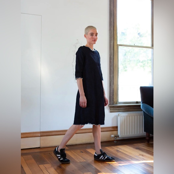 ERICA TANOV Signature Rye Denim Dress Sz 1/S - Picture 3 of 7